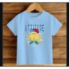 Çocuk Mavi Pamuklu Baskili T-shirt